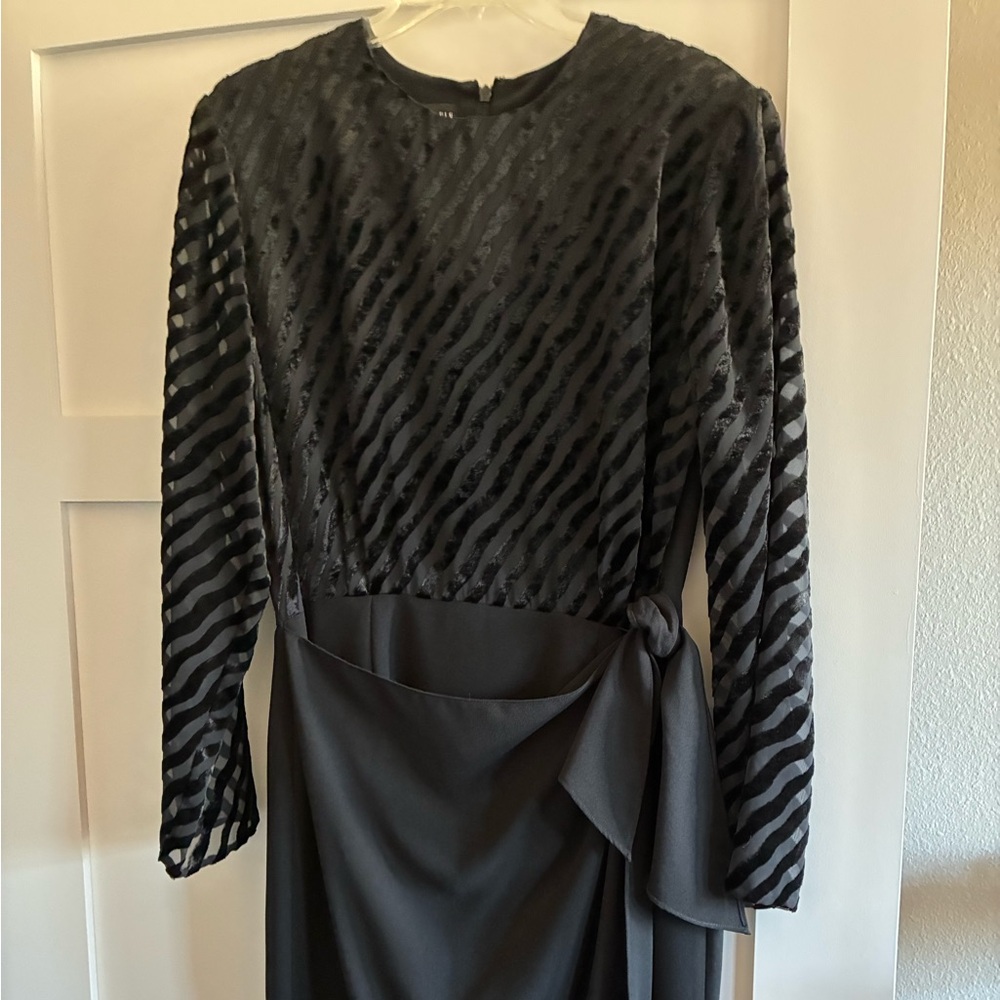 Michaels Black Textured Long Sleeve Dress